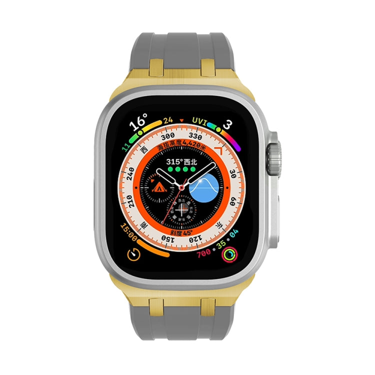 AP Silicone Watch Band For Apple Watch 8 41mm(Gold Grey) - Watch Bands by PMC TechLife | Online Shopping South Africa | PMC TechLife