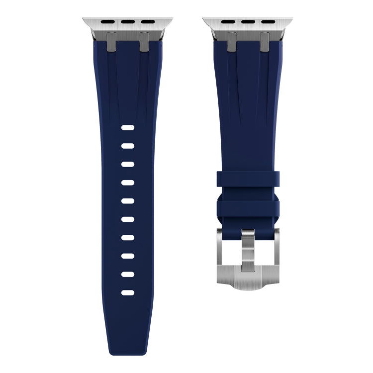 AP Silicone Watch Band For Apple Watch 7 41mm(Silver Blue) - Watch Bands by PMC Jewellery | Online Shopping South Africa | PMC Jewellery