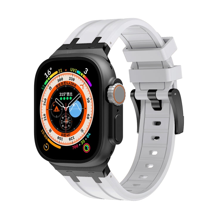 AP Silicone Watch Band For Apple Watch 7 41mm(Black White) - Watch Bands by PMC TechLife | Online Shopping South Africa | PMC TechLife