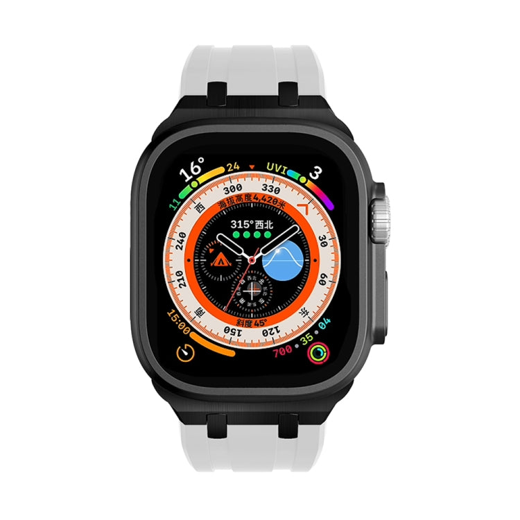 AP Silicone Watch Band For Apple Watch 7 41mm(Black White) - Watch Bands by PMC TechLife | Online Shopping South Africa | PMC TechLife