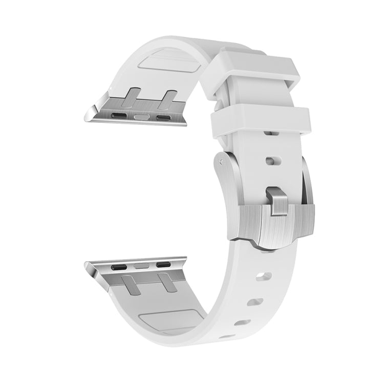 AP Silicone Watch Band For Apple Watch 7 41mm(Silver White) - Watch Bands by PMC TechLife | Online Shopping South Africa | PMC TechLife