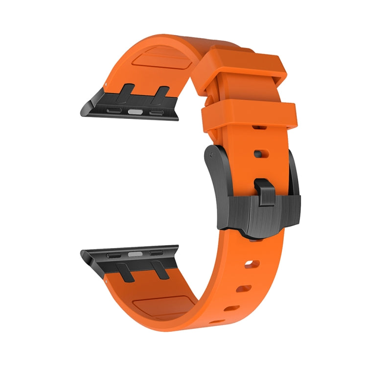 AP Silicone Watch Band For Apple Watch 7 45mm(Black Orange) - Watch Bands by PMC TechLife | Online Shopping South Africa | PMC TechLife