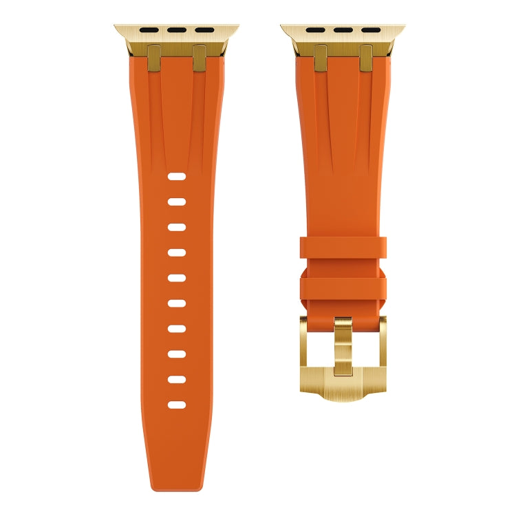 AP Silicone Watch Band For Apple Watch 7 45mm(Gold Orange) - Watch Bands by PMC TechLife | Online Shopping South Africa | PMC TechLife