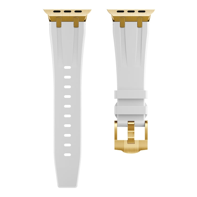 AP Silicone Watch Band For Apple Watch SE 2022 40mm(Gold White) - Watch Bands by PMC Jewellery | Online Shopping South Africa | PMC Jewellery