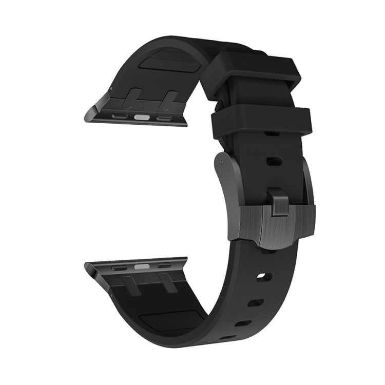 AP Silicone Watch Band For Apple Watch SE 2022 44mm(Black Black) - Watch Bands by PMC TechLife | Online Shopping South Africa | PMC TechLife
