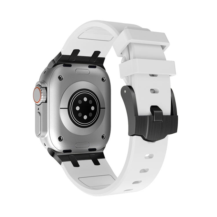 AP Silicone Watch Band For Apple Watch SE 2022 44mm(Black White) - Watch Bands by PMC TechLife | Online Shopping South Africa | PMC TechLife