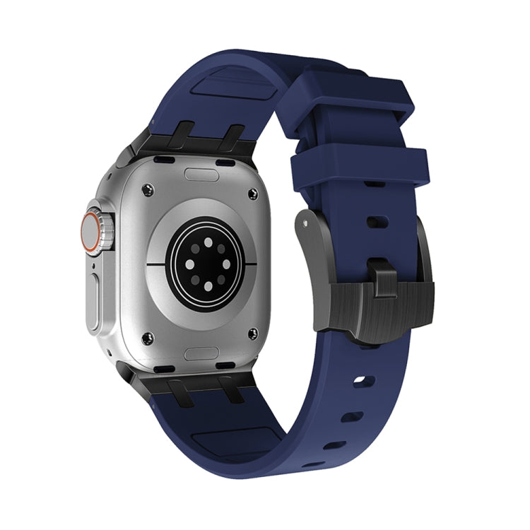 AP Silicone Watch Band For Apple Watch SE 44mm(Black Blue) - Watch Bands by PMC TechLife | Online Shopping South Africa | PMC TechLife