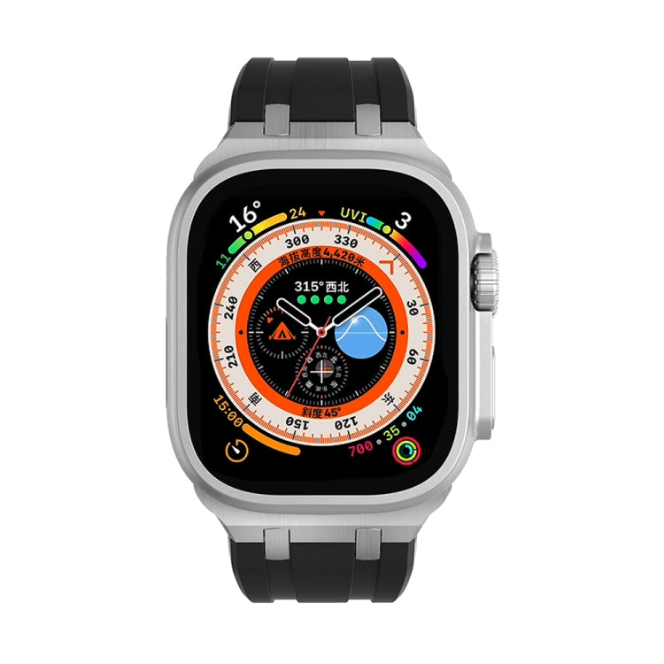 AP Silicone Watch Band For Apple Watch 6 44mm(Silver Black) - Watch Bands by PMC TechLife | Online Shopping South Africa | PMC TechLife
