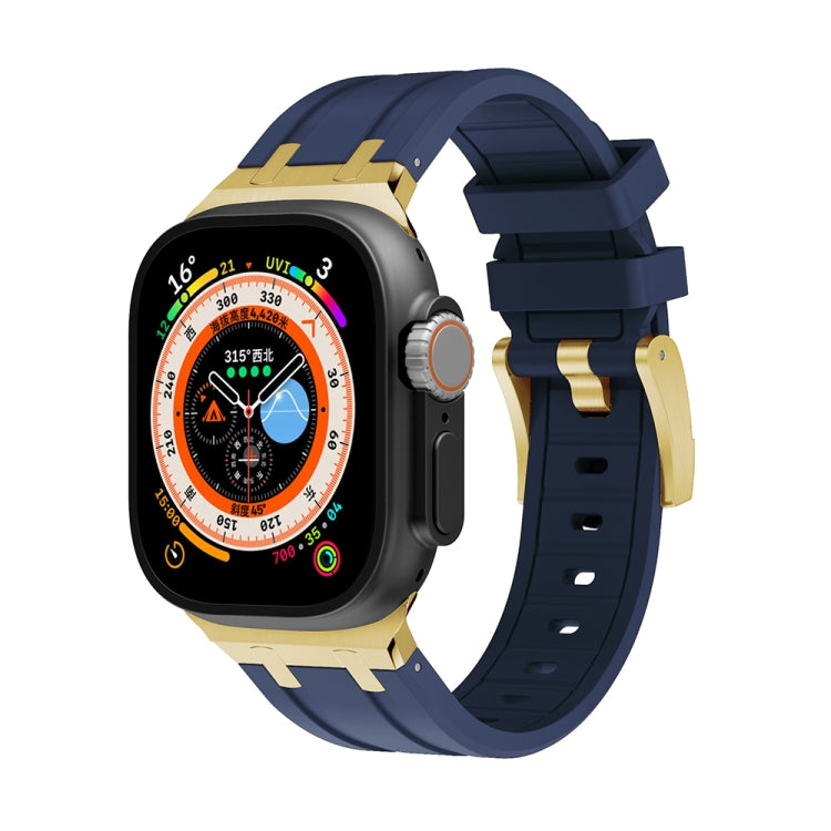 AP Silicone Watch Band For Apple Watch 5 40mm(Gold Blue) - Watch Bands by PMC TechLife | Online Shopping South Africa | PMC TechLife
