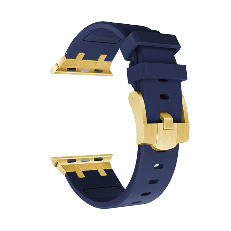 AP Silicone Watch Band For Apple Watch 5 40mm(Gold Blue) - Watch Bands by PMC TechLife | Online Shopping South Africa | PMC TechLife