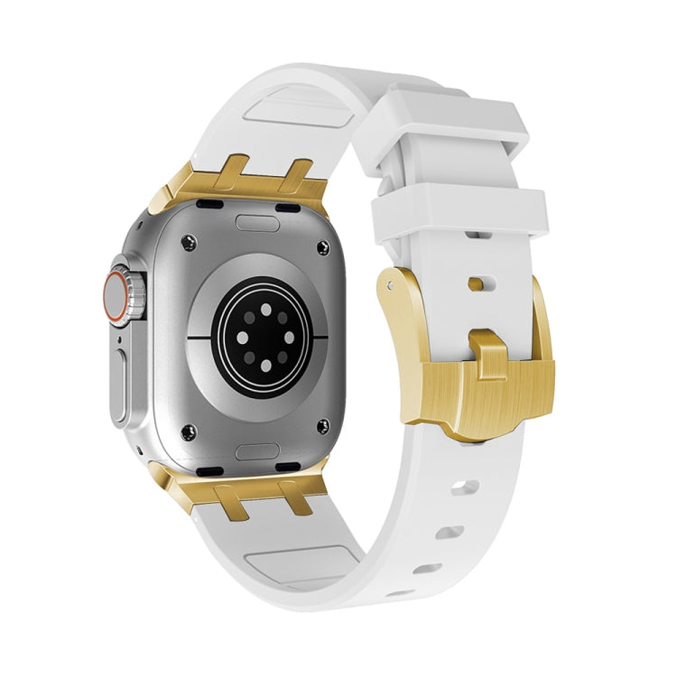 AP Silicone Watch Band For Apple Watch 5 40mm(Gold White) - Watch Bands by PMC TechLife | Online Shopping South Africa | PMC TechLife