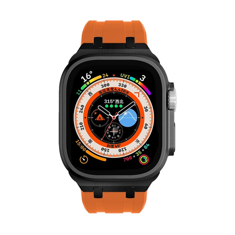 AP Silicone Watch Band For Apple Watch 3 38mm(Black Orange) - Watch Bands by PMC TechLife | Online Shopping South Africa | PMC TechLife