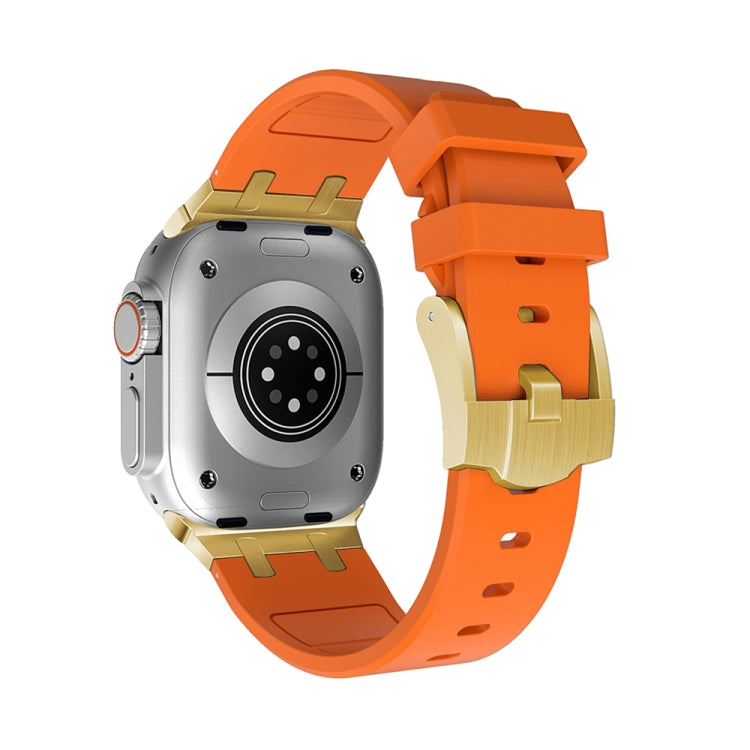 AP Silicone Watch Band For Apple Watch 3 38mm(Gold Orange) - Watch Bands by PMC TechLife | Online Shopping South Africa | PMC TechLife