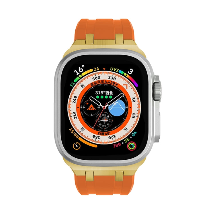 AP Silicone Watch Band For Apple Watch 3 42mm(Gold Orange) - Watch Bands by PMC TechLife | Online Shopping South Africa | PMC TechLife