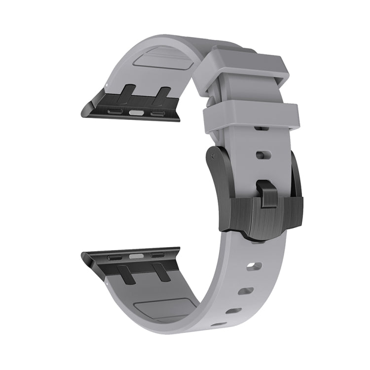 AP Silicone Watch Band For Apple Watch 2 38mm(Black Grey) - Watch Bands by PMC TechLife | Online Shopping South Africa | PMC TechLife