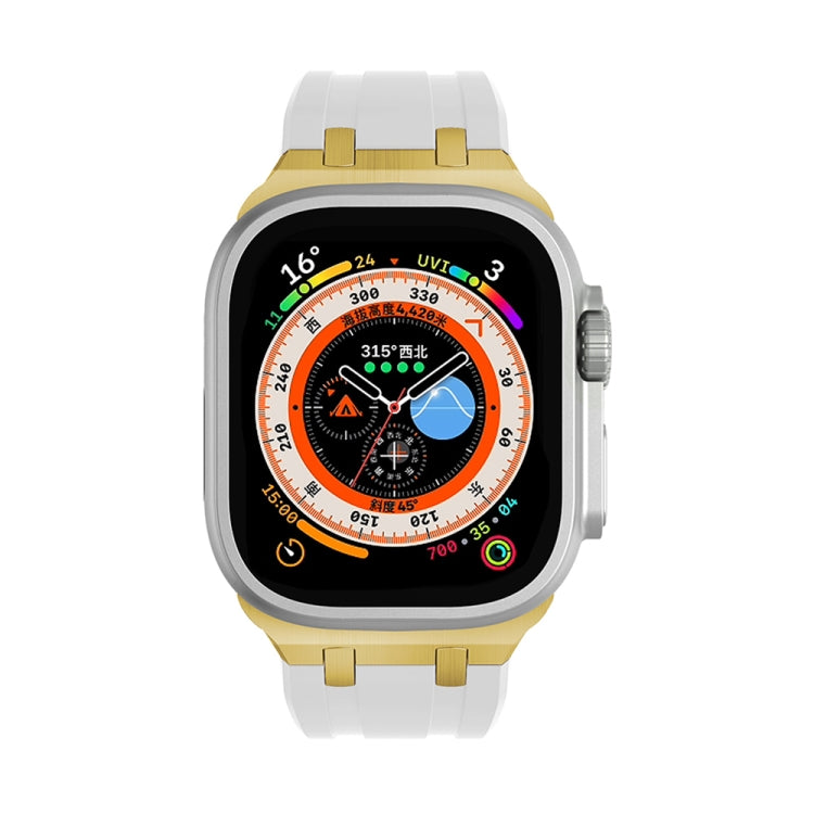 AP Silicone Watch Band For Apple Watch 2 38mm(Gold White) - Watch Bands by PMC TechLife | Online Shopping South Africa | PMC TechLife
