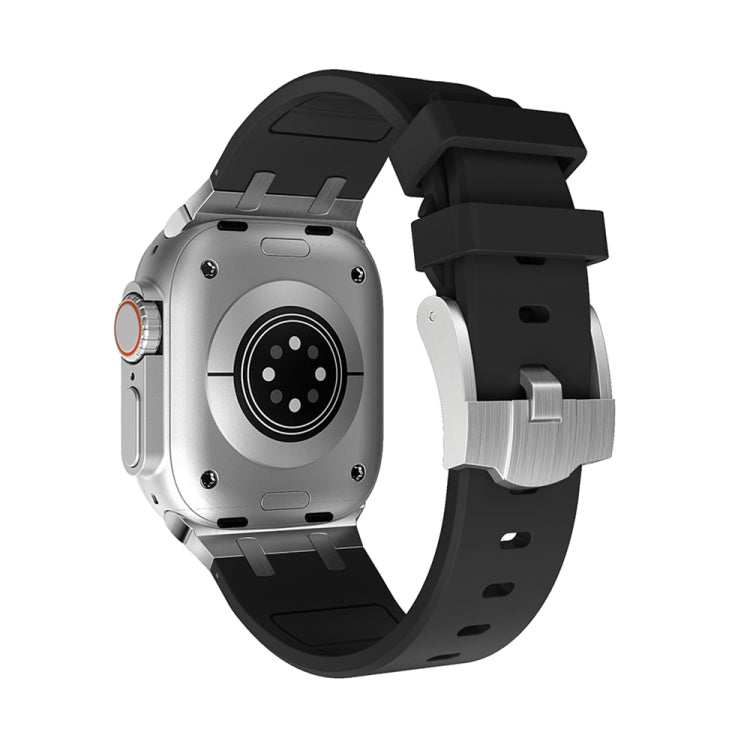 AP Silicone Watch Band For Apple Watch 2 42mm(Silver Black) - Watch Bands by PMC TechLife | Online Shopping South Africa | PMC TechLife