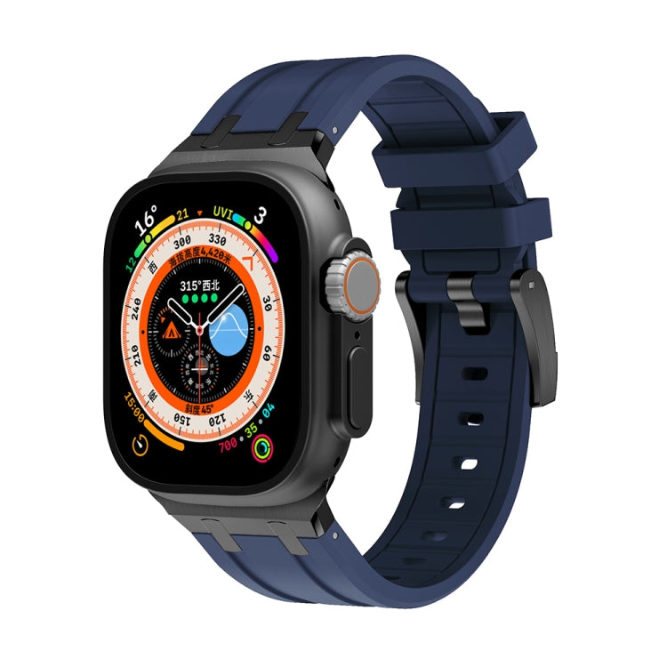 AP Silicone Watch Band For Apple Watch 2 42mm(Black Blue) - Watch Bands by PMC TechLife | Online Shopping South Africa | PMC TechLife