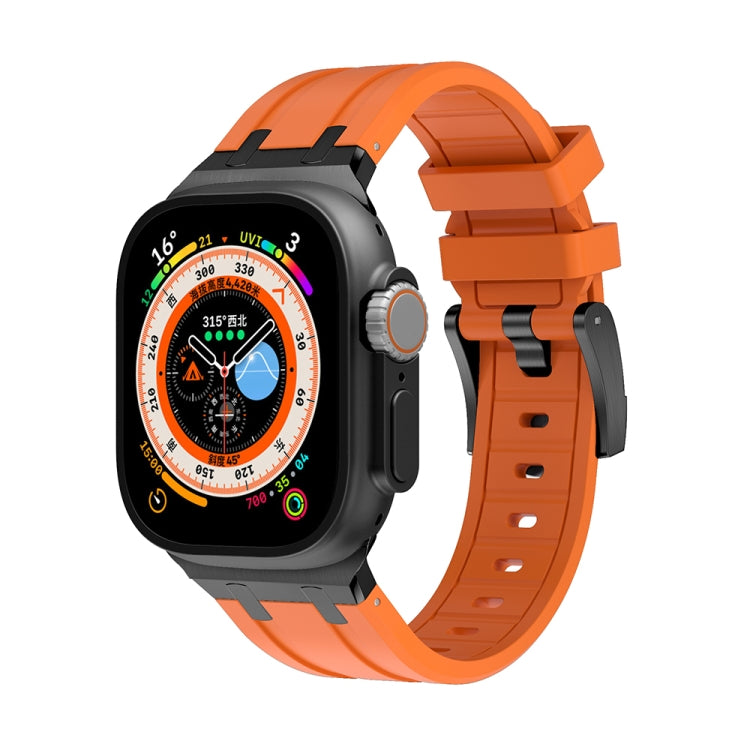 AP Silicone Watch Band For Apple Watch 38mm(Black Orange) - Watch Bands by PMC TechLife | Online Shopping South Africa | PMC TechLife