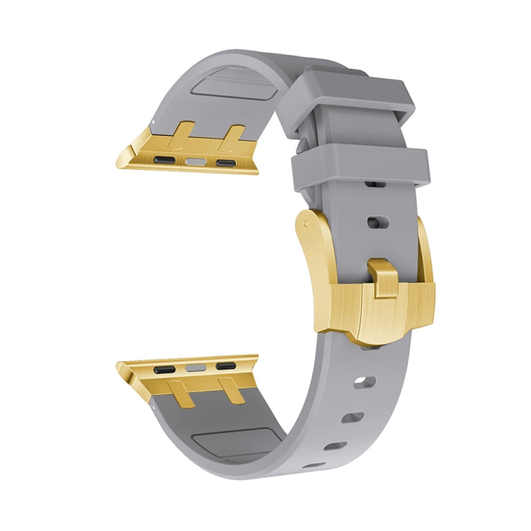 AP Silicone Watch Band For Apple Watch 42mm(Gold Grey) - Watch Bands by PMC TechLife | Online Shopping South Africa | PMC TechLife