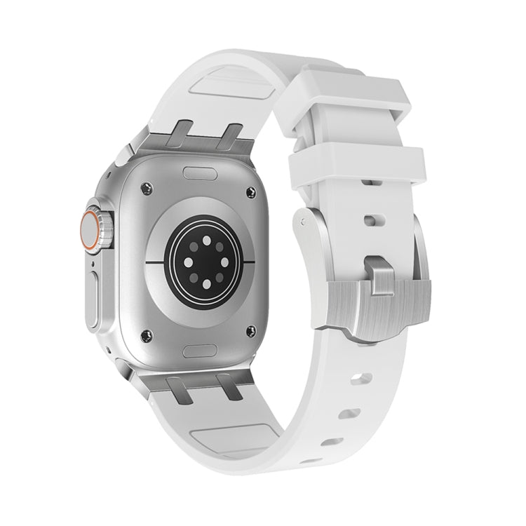 AP Silicone Watch Band For Apple Watch 42mm(Silver White) - Watch Bands by PMC TechLife | Online Shopping South Africa | PMC TechLife