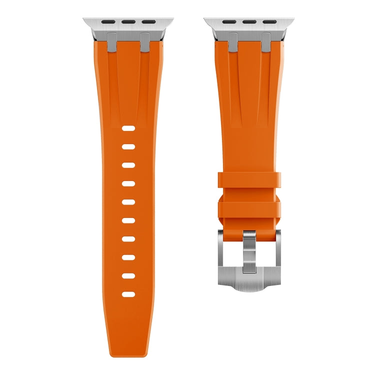 AP Silicone Watch Band For Apple Watch 9 45mm(Silver Orange) - Watch Bands by PMC TechLife | Online Shopping South Africa | PMC TechLife