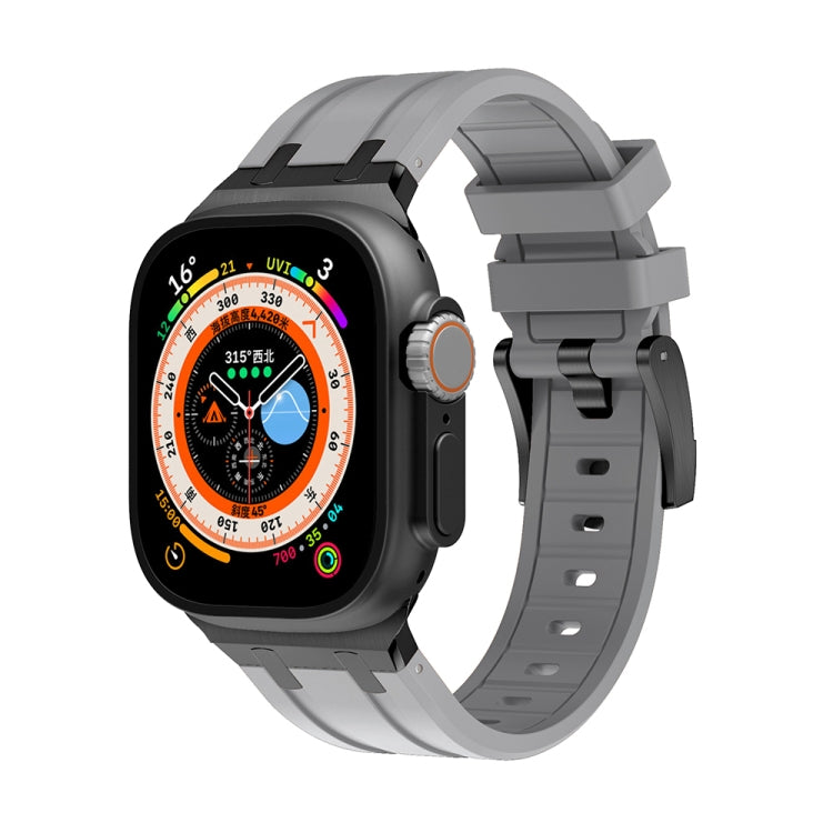 AP Silicone Watch Band For Apple Watch 9 45mm(Black Grey) - Watch Bands by PMC TechLife | Online Shopping South Africa | PMC TechLife