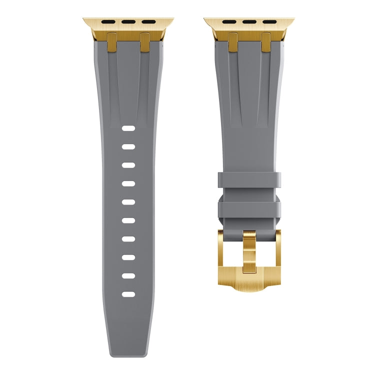 AP Silicone Watch Band For Apple Watch 9 45mm(Gold Grey) - Watch Bands by PMC TechLife | Online Shopping South Africa | PMC TechLife