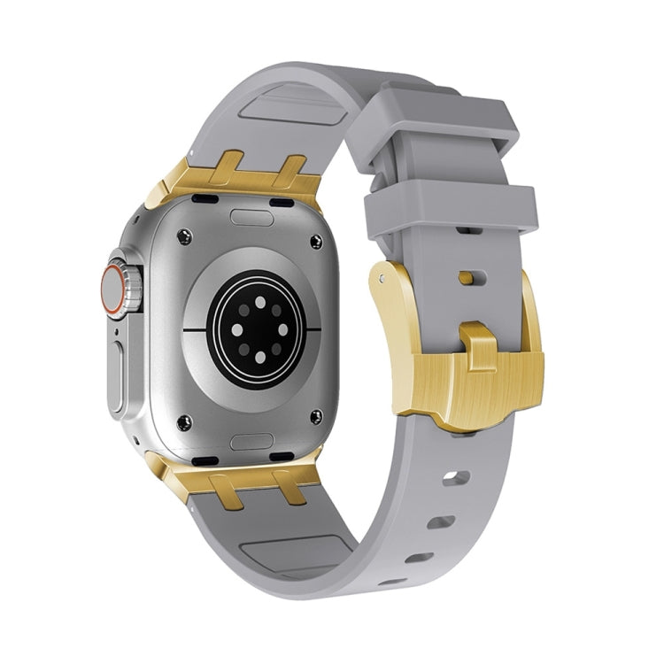 AP Silicone Watch Band For Apple Watch 9 45mm(Gold Grey) - Watch Bands by PMC TechLife | Online Shopping South Africa | PMC TechLife