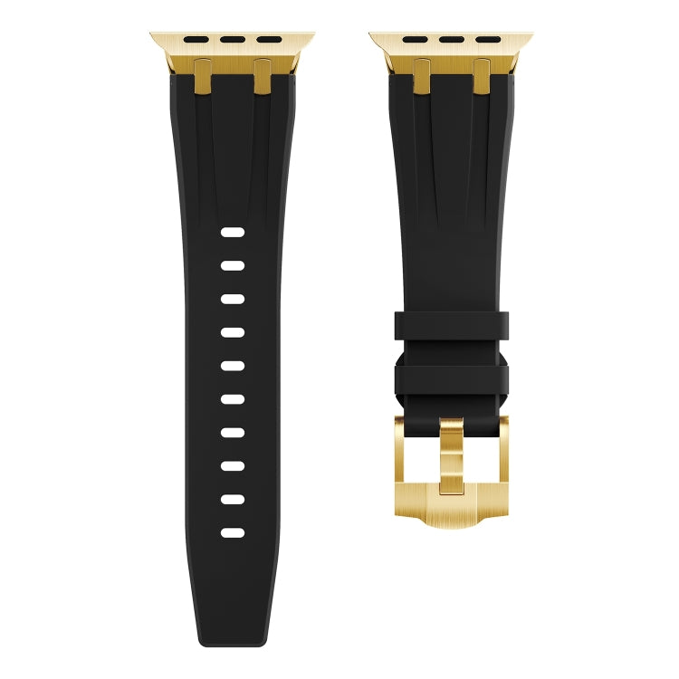 AP Silicone Watch Band For Apple Watch 9 41mm(Gold Black) - free shipping - PMC TechLife - Order now!