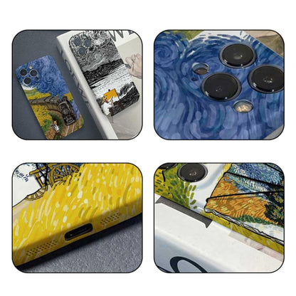 For iPhone 14 Precise Hole Oil Painting Pattern PC Phone Case(Handcart) - iPhone 14 Cases by PMC Jewellery | Online Shopping South Africa | PMC Jewellery