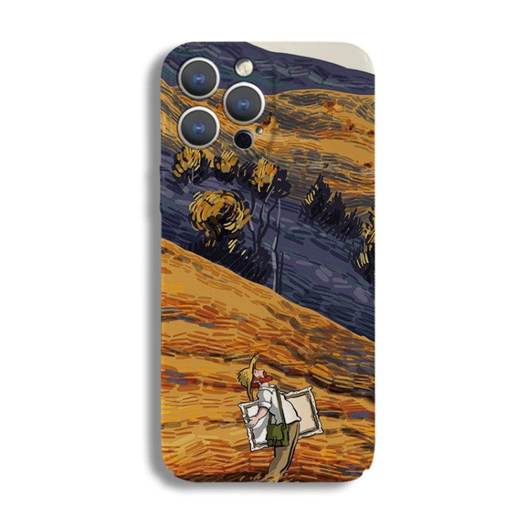 For iPhone 14 Precise Hole Oil Painting Pattern PC Phone Case(Evening Breeze) - iPhone 14 Cases by PMC TechLife | Online Shopping South Africa | PMC TechLife