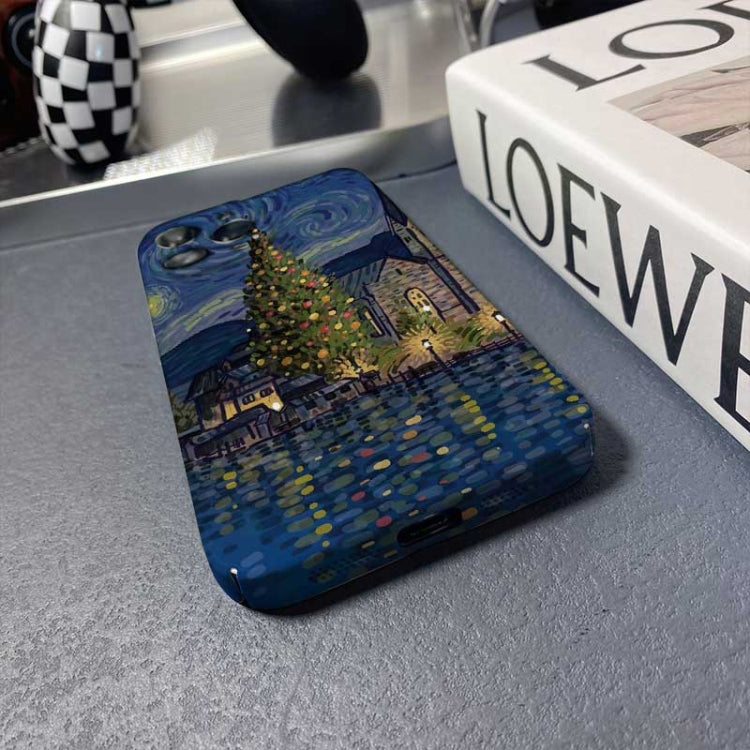 For iPhone 13 Precise Hole Oil Painting Pattern PC Phone Case(Castle) - iPhone 13 Cases by PMC Jewellery | Online Shopping South Africa | PMC Jewellery