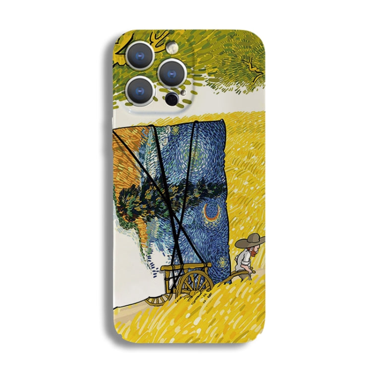 For iPhone 12 mini Precise Hole Oil Painting Pattern PC Phone Case(Handcart) - iPhone 12 mini Cases by PMC TechLife | Online Shopping South Africa | PMC TechLife