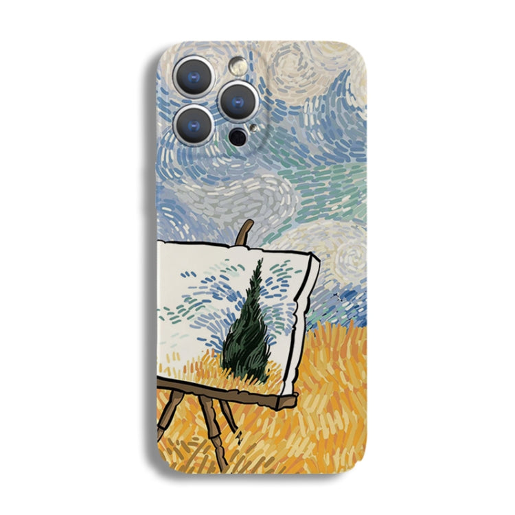 For iPhone 12 mini Precise Hole Oil Painting Pattern PC Phone Case(Landscape Painting) - iPhone 12 mini Cases by PMC TechLife | Online Shopping South Africa | PMC TechLife