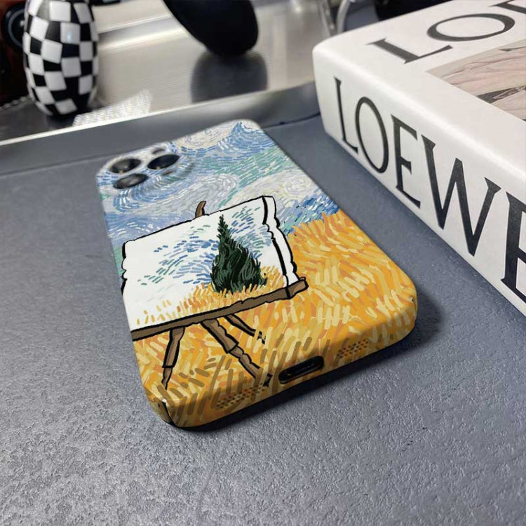 For iPhone 12 mini Precise Hole Oil Painting Pattern PC Phone Case(Landscape Painting) - iPhone 12 mini Cases by PMC TechLife | Online Shopping South Africa | PMC TechLife