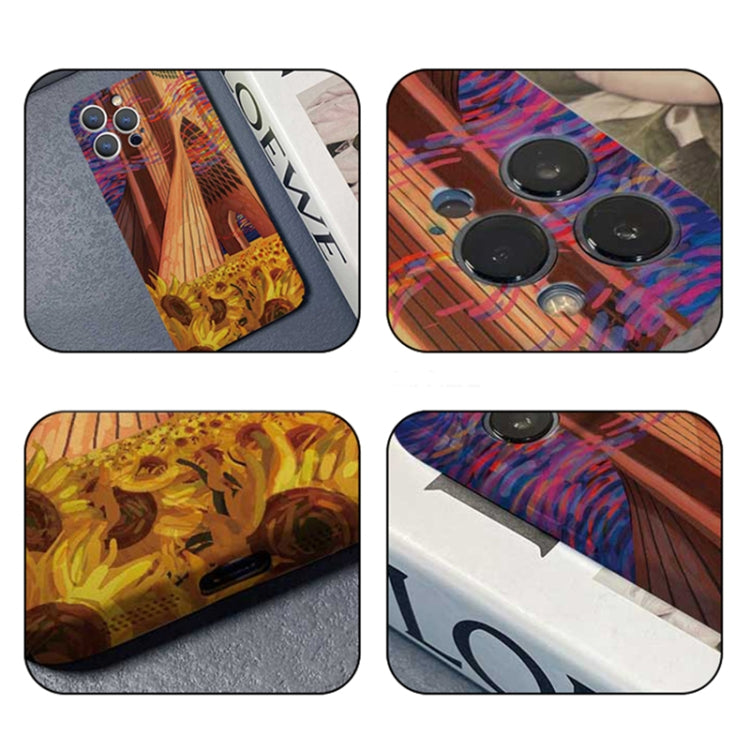 For iPhone 12 Pro Precise Hole Oil Painting Pattern PC Phone Case(Architectural Painting) - iPhone 12 / 12 Pro Cases by PMC TechLife | Online Shopping South Africa | PMC TechLife