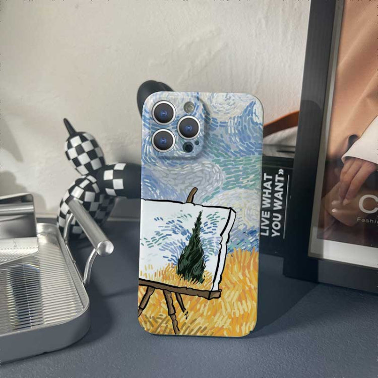 For iPhone 12 Pro Max Precise Hole Oil Painting Pattern PC Phone Case(Landscape Painting) - iPhone 12 Pro Max Cases by PMC TechLife | Online Shopping South Africa | PMC TechLife