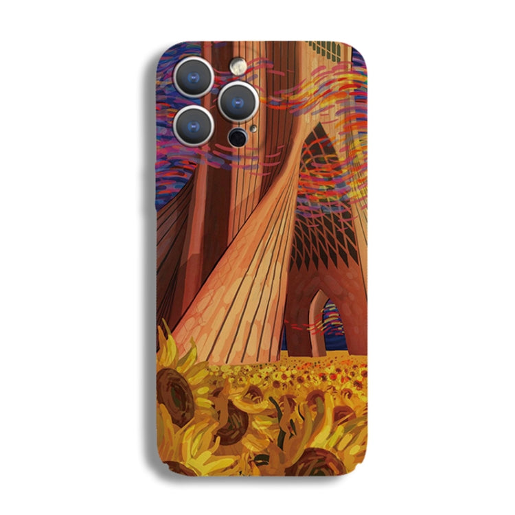 For iPhone 12 Pro Max Precise Hole Oil Painting Pattern PC Phone Case(Architectural Painting) - free shipping - PMC TechLife - Order now!