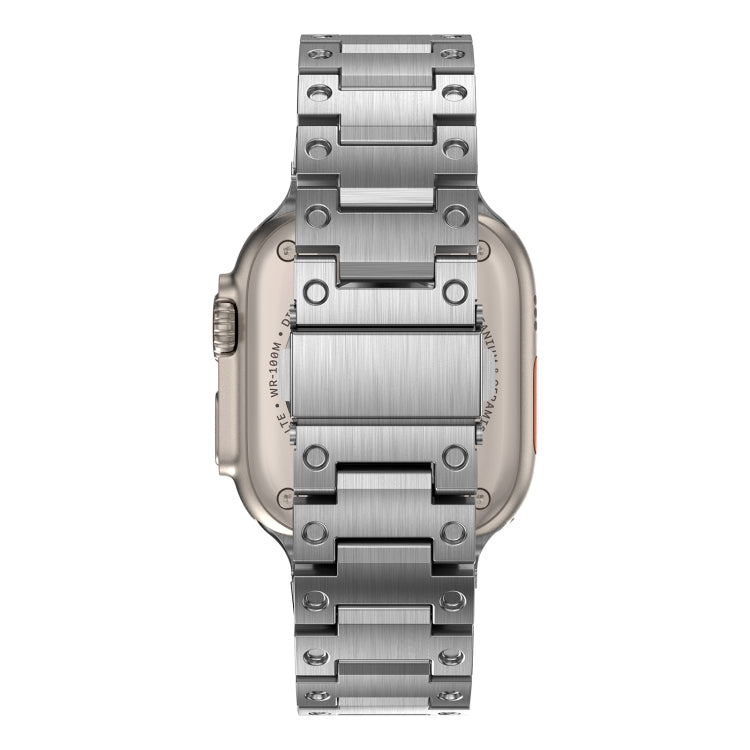 Double Rows Metal Watch Band For Apple Watch Ultra 49mm(Silver) - Watch Bands by PMC TechLife | Online Shopping South Africa | PMC TechLife