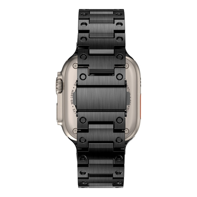 Double Rows Metal Watch Band For Apple Watch 7 41mm(Black) - Watch Bands by PMC TechLife | Online Shopping South Africa | PMC TechLife