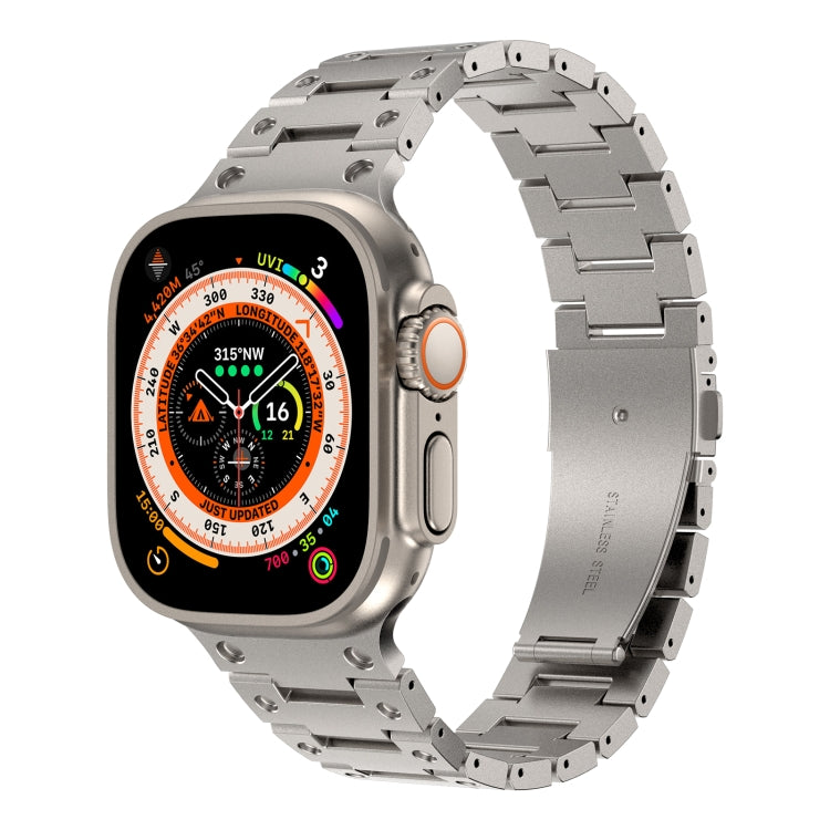 Double Rows Metal Watch Band For Apple Watch 4 44mm(Titanium) - Watch Bands by PMC TechLife | Online Shopping South Africa | PMC TechLife