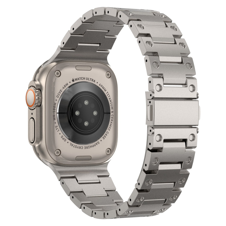 Double Rows Metal Watch Band For Apple Watch 38mm(Titanium) - Watch Bands by PMC TechLife | Online Shopping South Africa | PMC TechLife