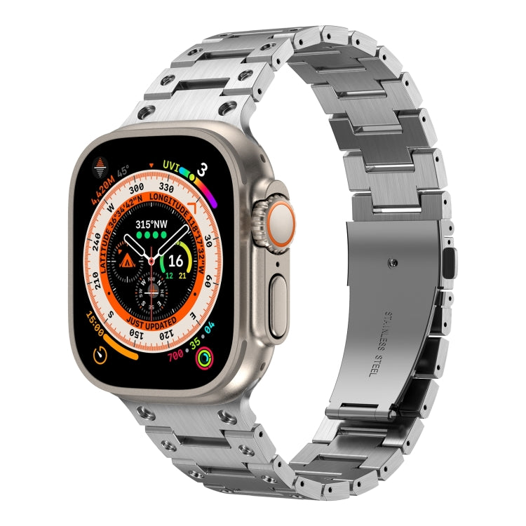 Double Rows Metal Watch Band For Apple Watch 9 45mm(Silver) - free shipping - PMC TechLife - Order now!