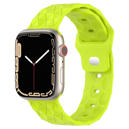 Football Texture Silicone Watch Band For Apple Watch SE 2022 44mm(Limes Green) - Watch Bands by PMC Jewellery | Online Shopping South Africa | PMC Jewellery