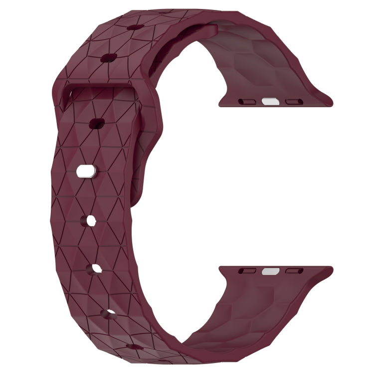 Football Texture Silicone Watch Band For Apple Watch 3 38mm(Wine Red) - Watch Bands by PMC Jewellery | Online Shopping South Africa | PMC Jewellery