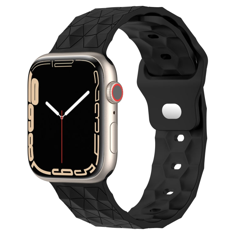Football Texture Silicone Watch Band For Apple Watch 38mm(Black) - Watch Bands by PMC TechLife | Online Shopping South Africa | PMC TechLife
