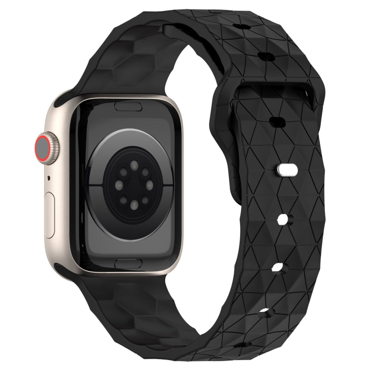 Football Texture Silicone Watch Band For Apple Watch 38mm(Black) - Watch Bands by PMC TechLife | Online Shopping South Africa | PMC TechLife