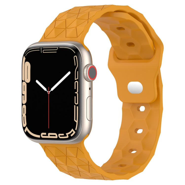 Football Texture Silicone Watch Band For Apple Watch 38mm(Yellow) - Watch Bands by PMC TechLife | Online Shopping South Africa | PMC TechLife