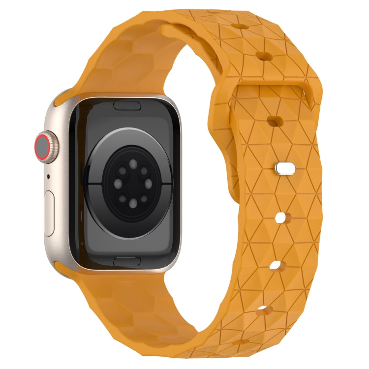 Football Texture Silicone Watch Band For Apple Watch 38mm(Yellow) - Watch Bands by PMC TechLife | Online Shopping South Africa | PMC TechLife